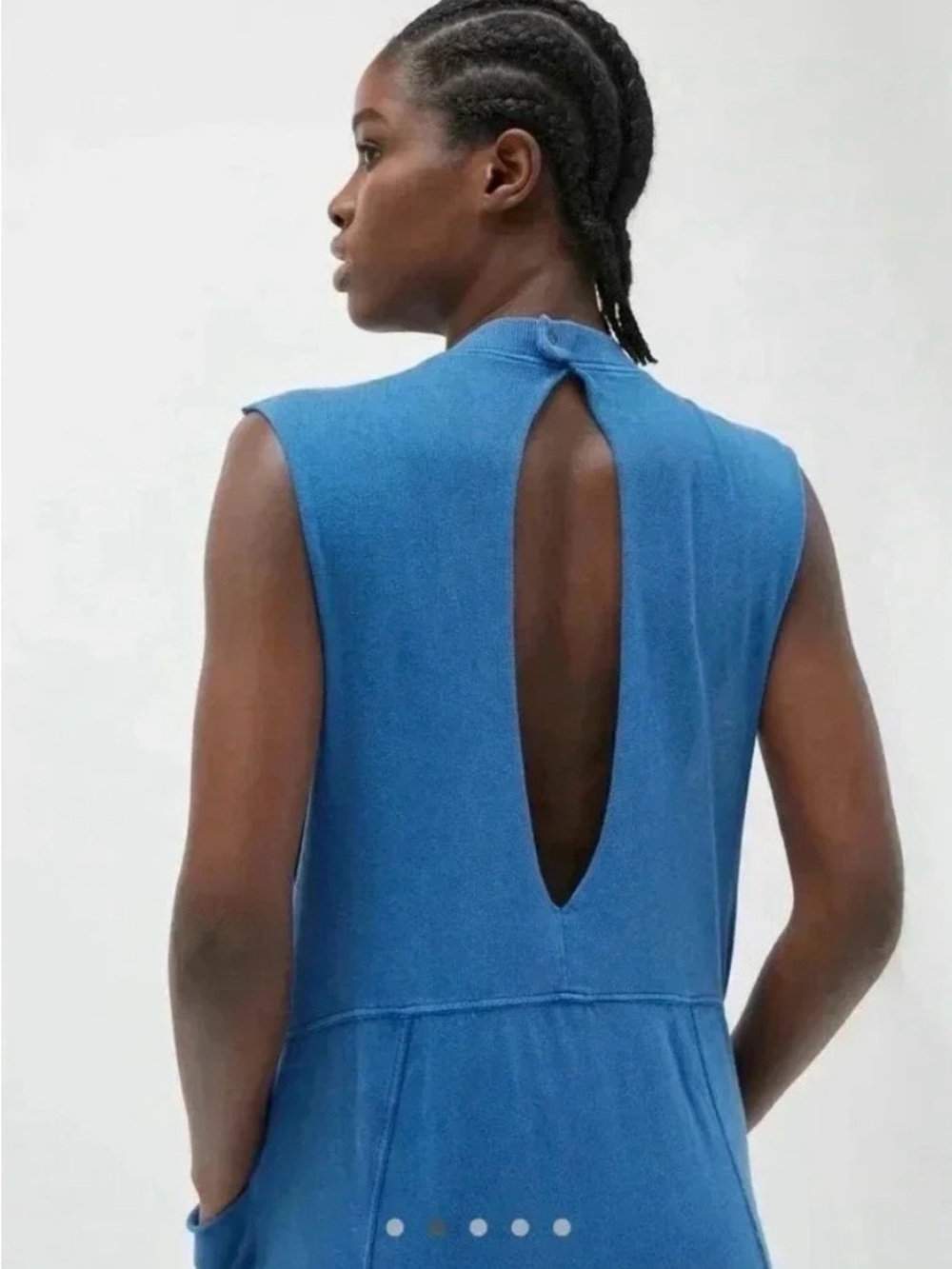 Urban Outfitters Out From Under Austin Blue Sleeveless Cotton Jumpsuit - Picture 4 of 8